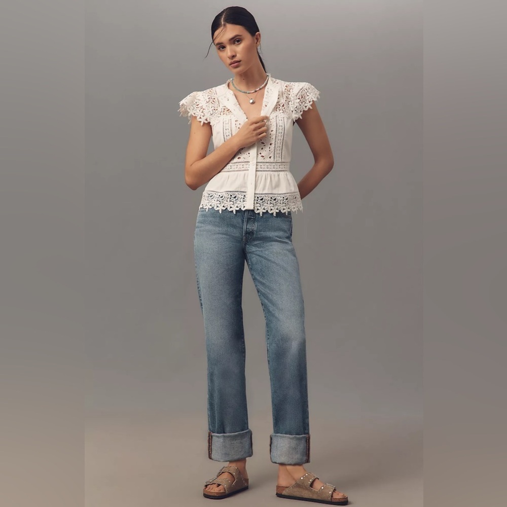NWT! Anthropologie Edwin Sawyer Mid-Rise Boyfriend Jeans - Size 32 🔖